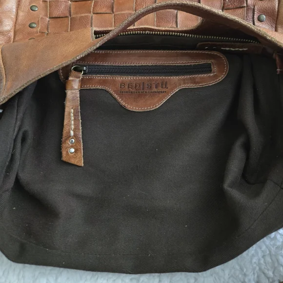 Bed Stu Cognac Orchid Woven Hand Bag - Picture 14 of 16